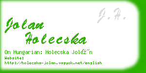 jolan holecska business card